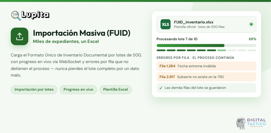 Lupita — Importación Masiva (FUID)